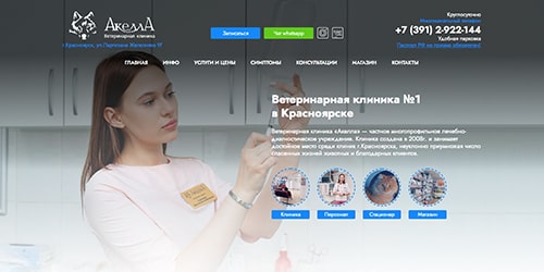 создание сайта ветеринарной клиники за 2300 рублей